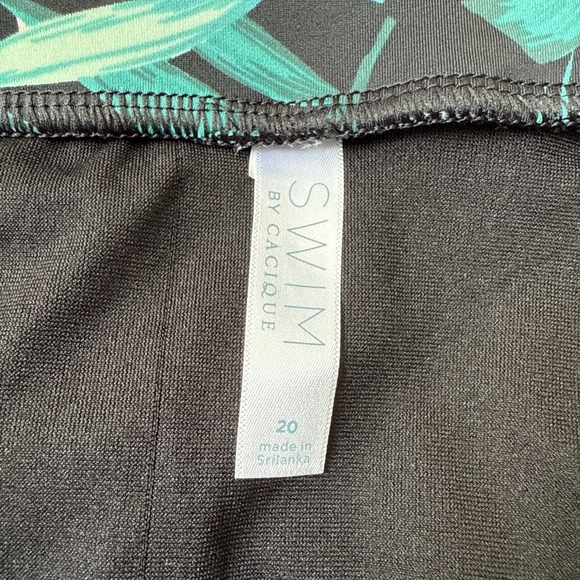 Cacique Swim Skirt Size 20 Green Tropical Palm Print Beach Holiday Slimming - Picture 8 of 9
